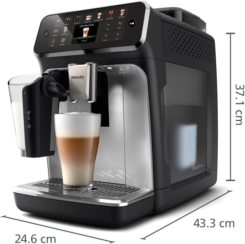Fully Automatic Espresso Maker LatteGo EP5546/70 Bean to Cup Coffee Machine – Black/Silver
